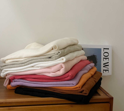 Soft Knit High Neck Tee 针织半高领长袖T恤*9 Colors