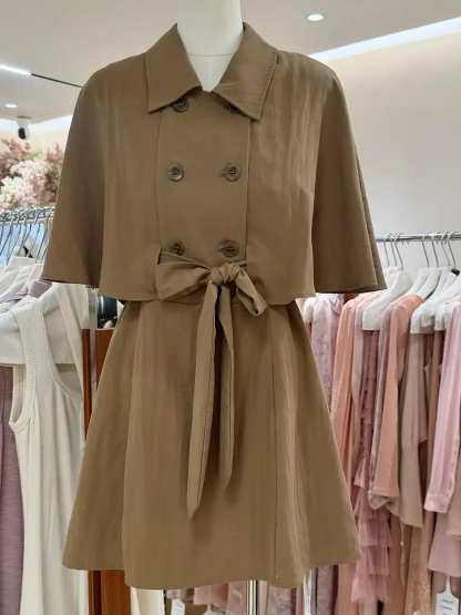 LUXE Cape-Sleeve Dress 千金斗篷设计连身裙 * 3 Colors
