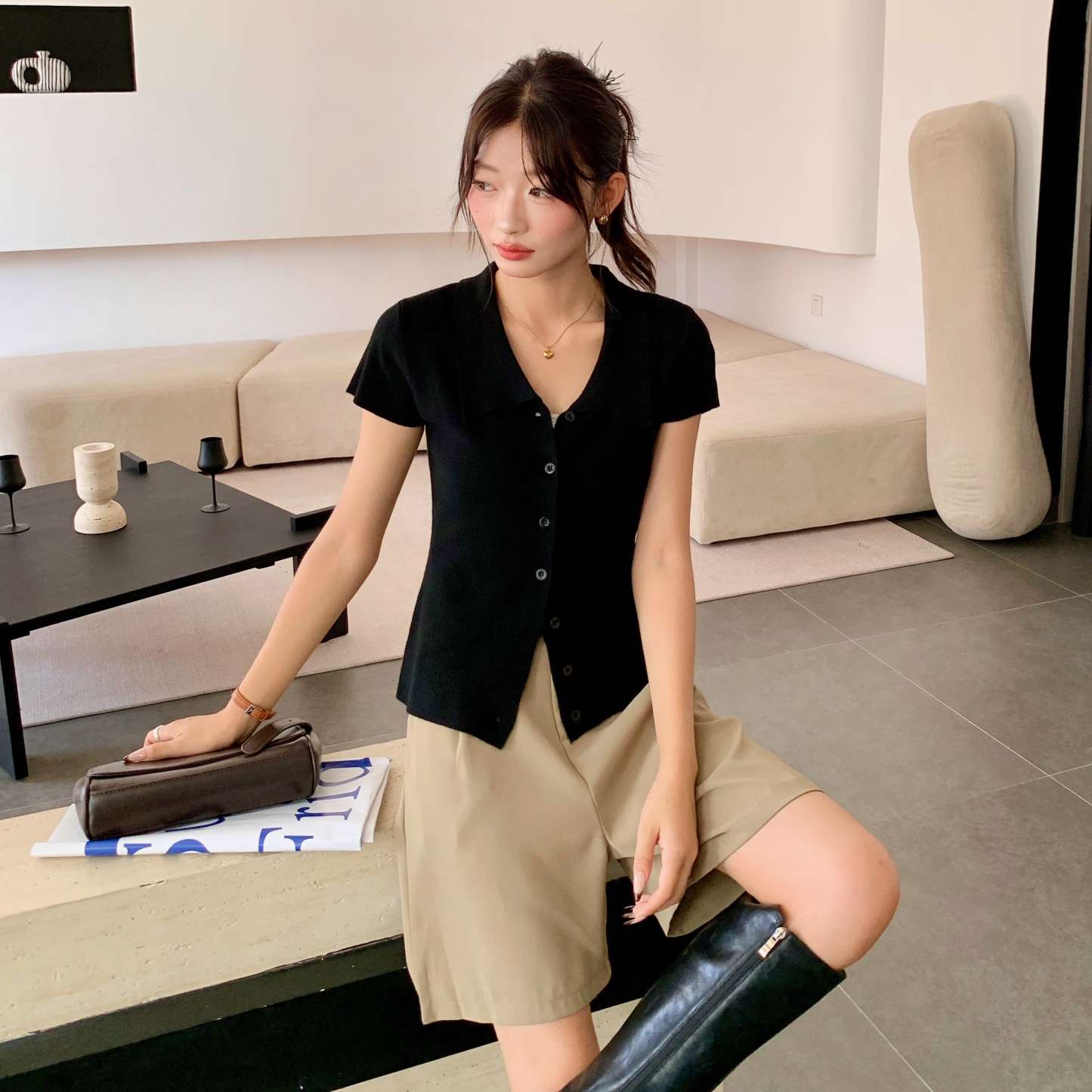 Classic Collared Button-Up Knit 翻领针织开衫*3 Colors