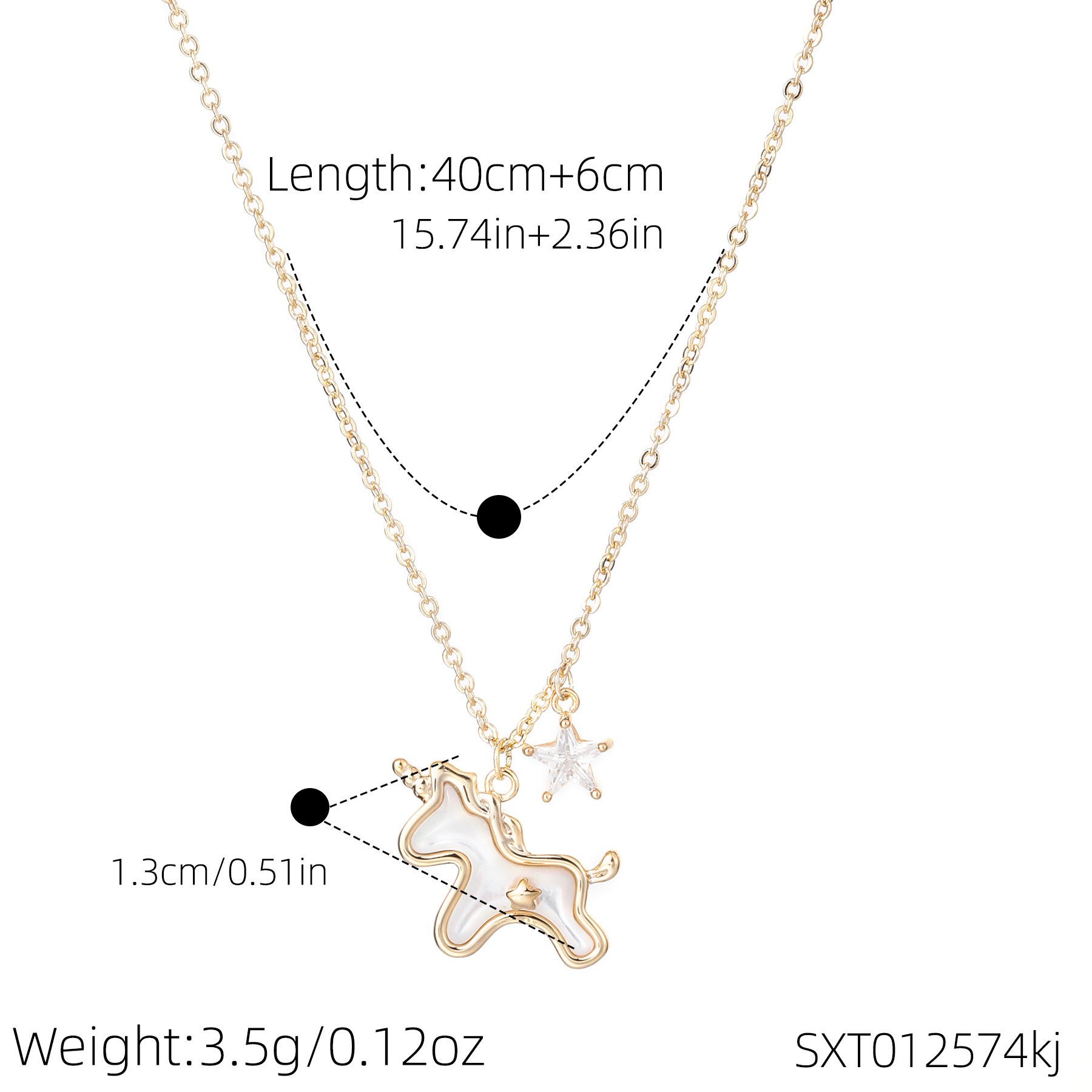 Year of the Horse Necklace Natural Shell Instant Wealth Clavicle Chain Fashion Versatile Neck Chain Zodiac Year Gift Little Horse Necklace