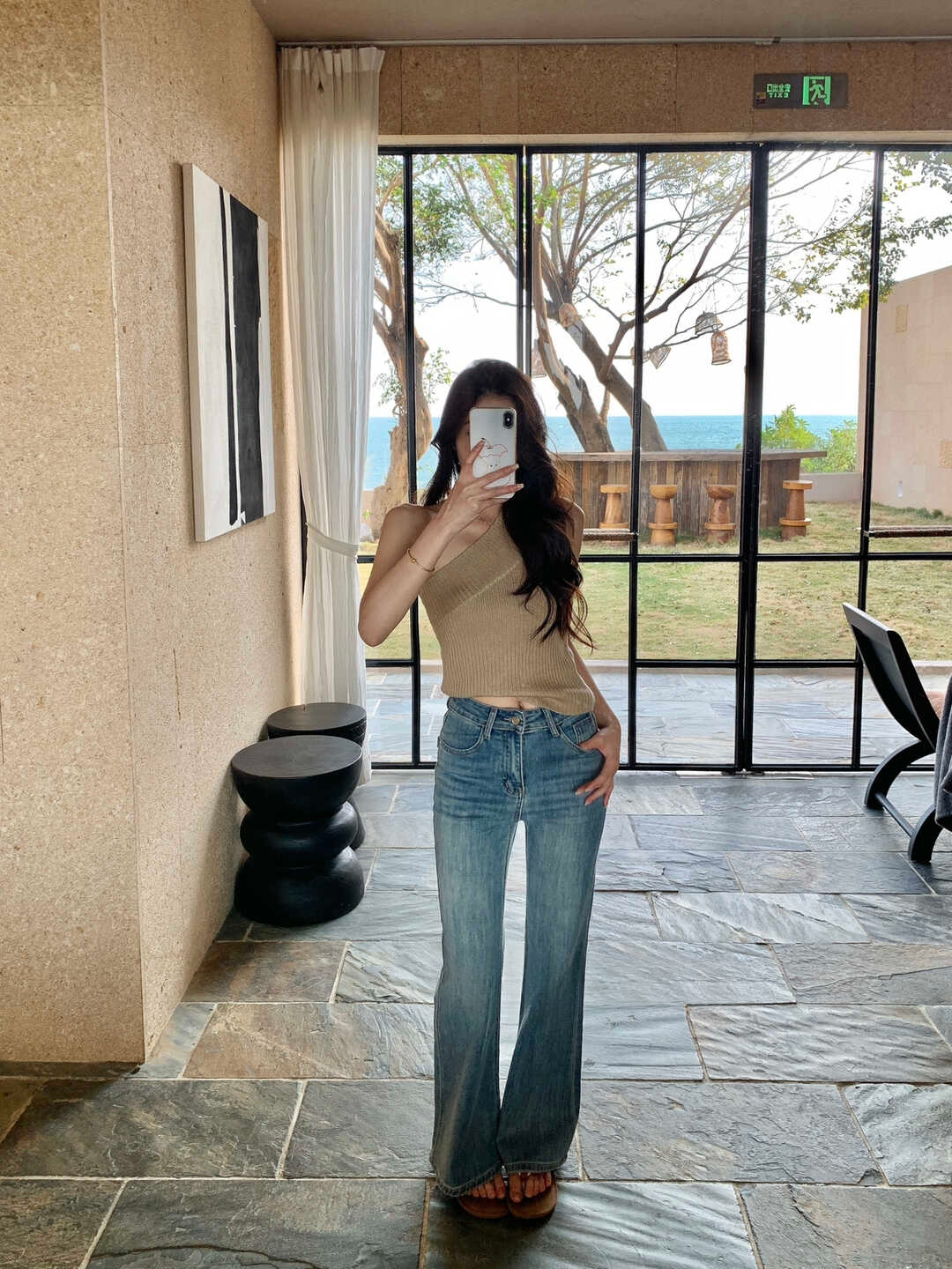 Spicy Girl Off-Shoulder Stretch Knit Tank Top 辣妹斜肩弹力针织背心* 9 Colors