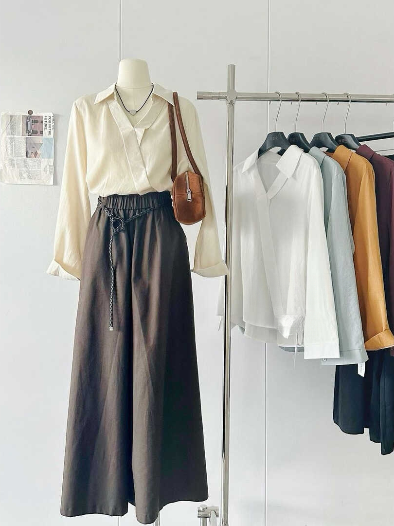  French Style High-End V-Neck Shirt* 6 Colors