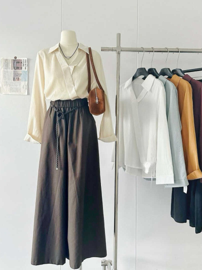  French Style High-End V-Neck Shirt* 6 Colors