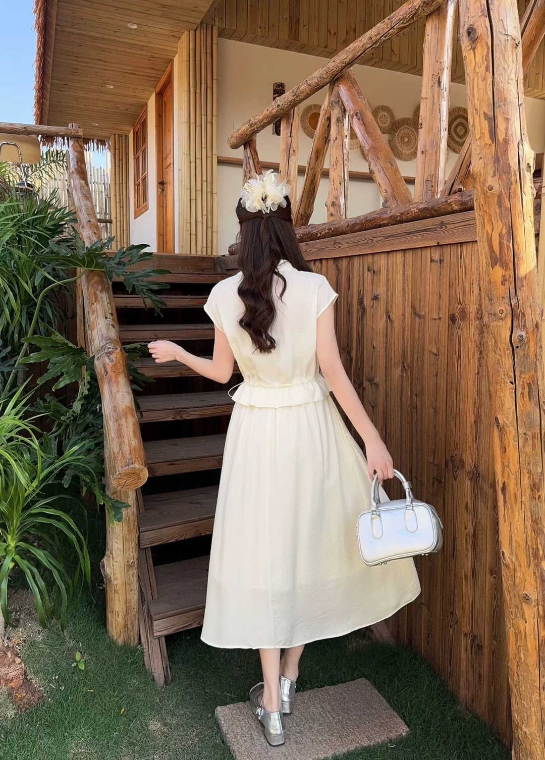 CHIC Shirt & A-Line Skirt Set 简约风翻领衬衫A字半身裙套装*2 Colors