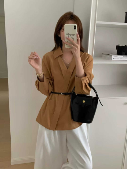  French Style High-End V-Neck Shirt* 6 Colors