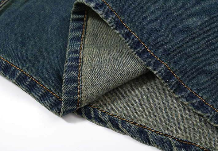 复古牛仔连衣裙 retro pleated waist-cinching denim dress