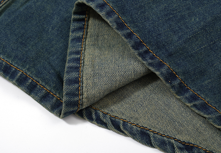 复古牛仔连衣裙 retro pleated waist-cinching denim dress