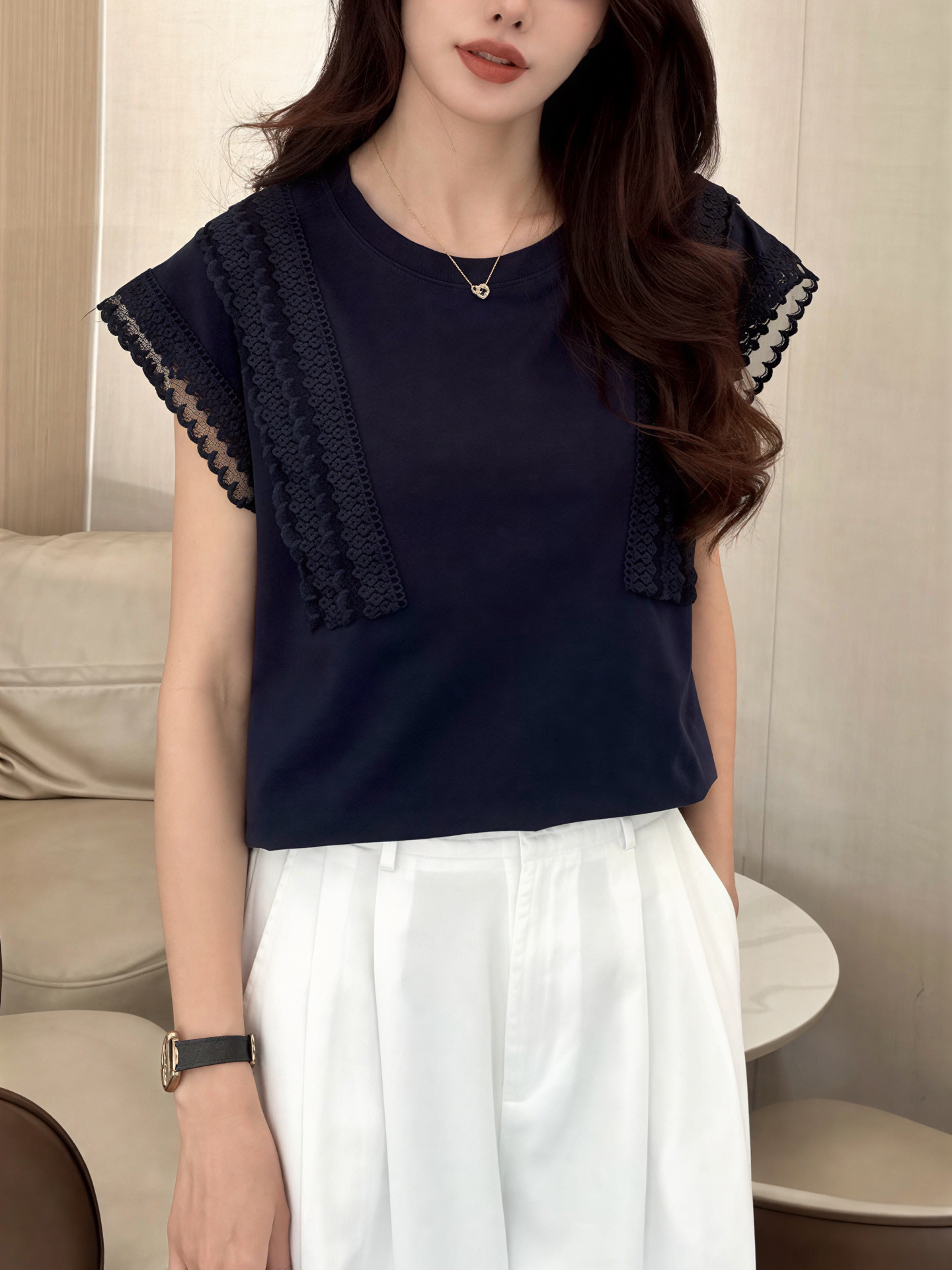 Korean Sweet Lace Trim Top 韩系甜美蕾丝花边上衣*5 Colors