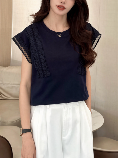 Korean Sweet Lace Trim Top 韩系甜美蕾丝花边上衣*5 Colors
