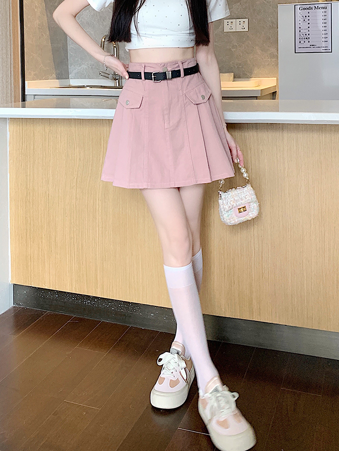 High Waist Elegant Slimming Short Skirt 百褶半身裙