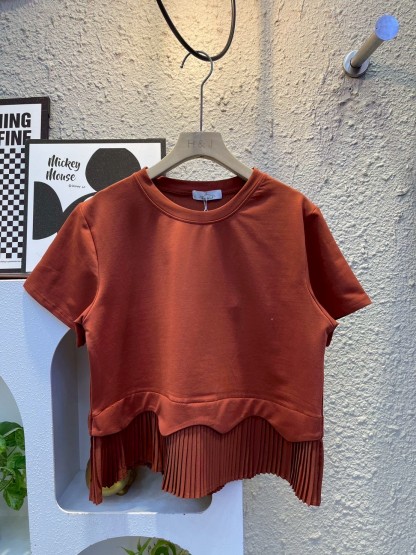 Ruffle Trim Pleated Top 木耳边百褶上衣*4 Colors