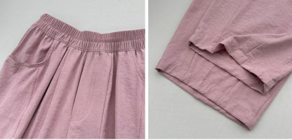 Textured Milk Pants for Women Summer Loose Draped Straight Leg Harem Pants Casual Acetate Velvet Cream Tapered Pants 肌理感奶芙裤