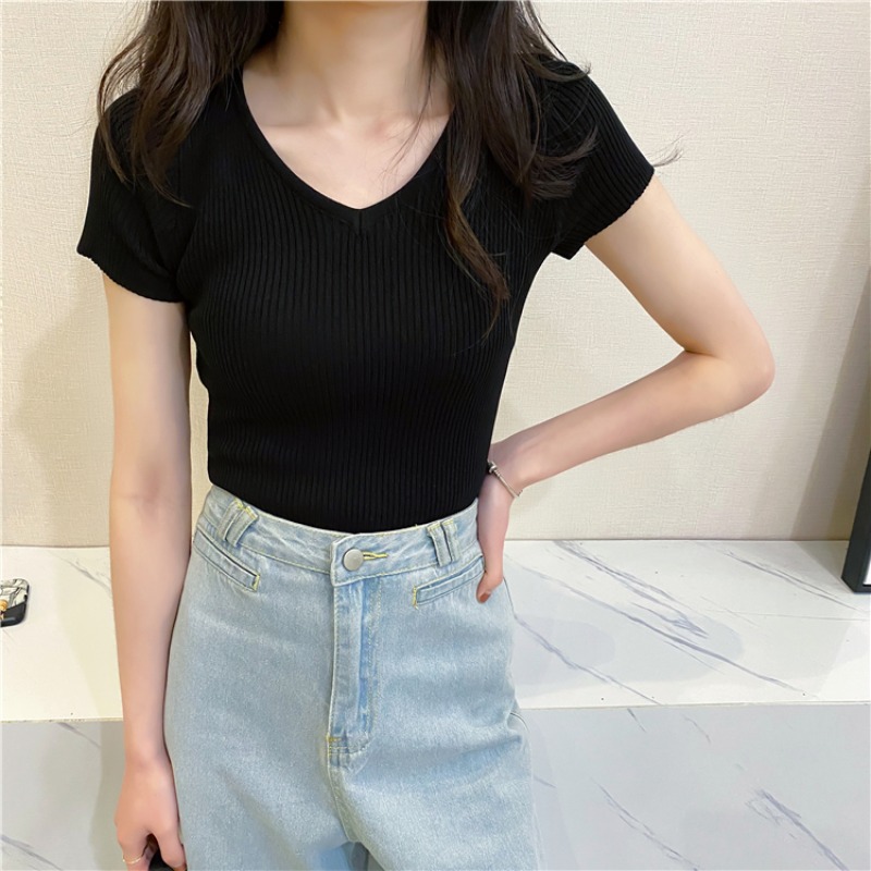 Soft Knit V-Neck Top 针织V领上衣*5 Colors