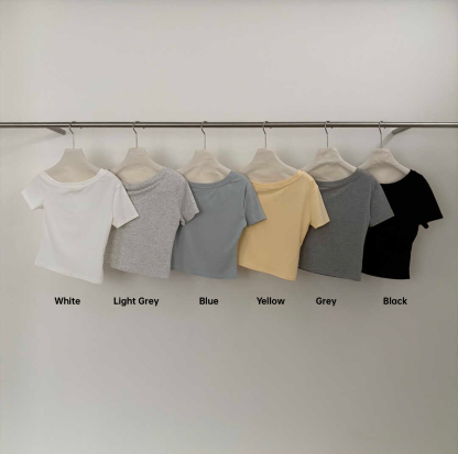 One-Shoulder Slim Fit T-Shirt 有点小特别▪斜肩修身短袖T恤*6 Colors