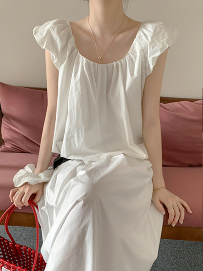 Puff Hem Tank Top 花苞休闲百搭背心*2 Colors