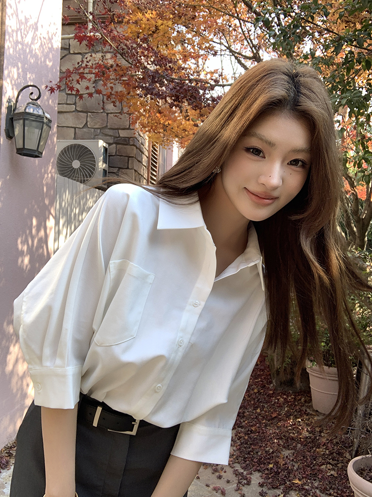 Real Shot 2025 Spring Summer New Design Sense Color Block Elegant Fashion Shirt Dress Women Waist-Cinching Short Dress