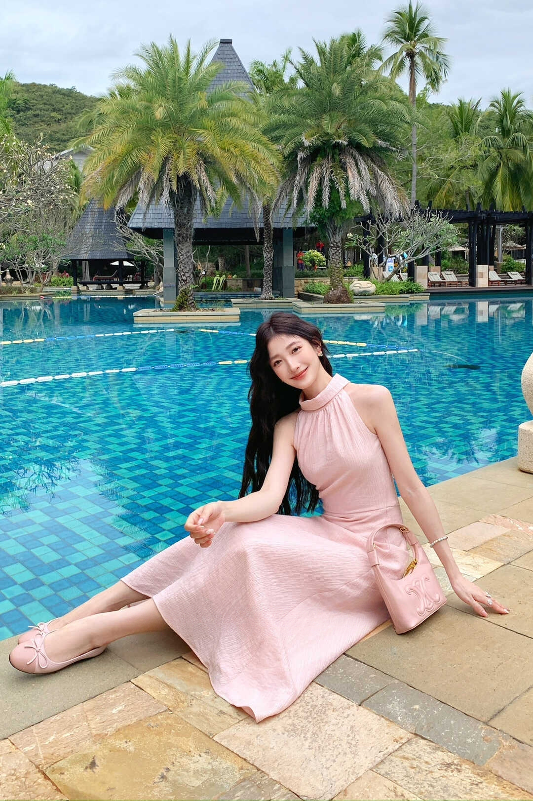 Glazed Texture Halter Neck Jumpsuit