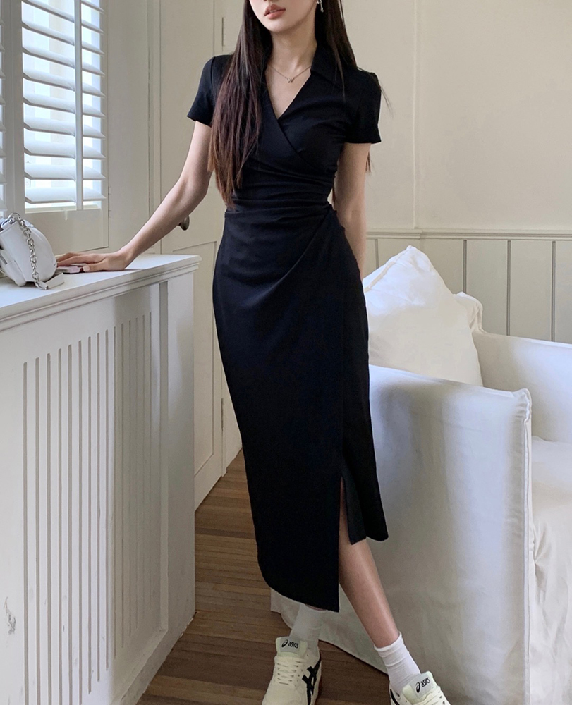 Classy OL Asymmetric Dress 气质OL风不对称连衣裙