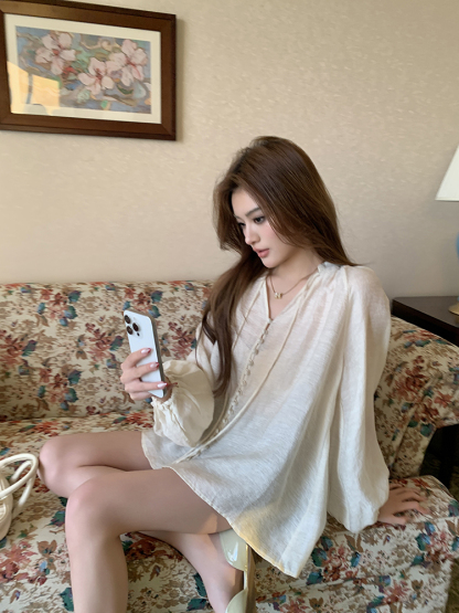 Senna V-Tie Blouse 仙气飘带V领衬衫