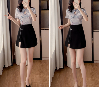 紫色连衣裙套装两件套