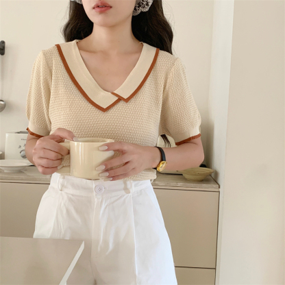 Calina Knit Top 斜方领针织上衣*4 Colors
