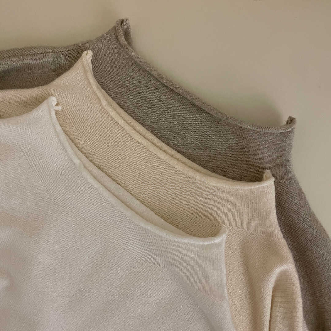 Soft Knit High Neck Tee 针织半高领长袖T恤*9 Colors