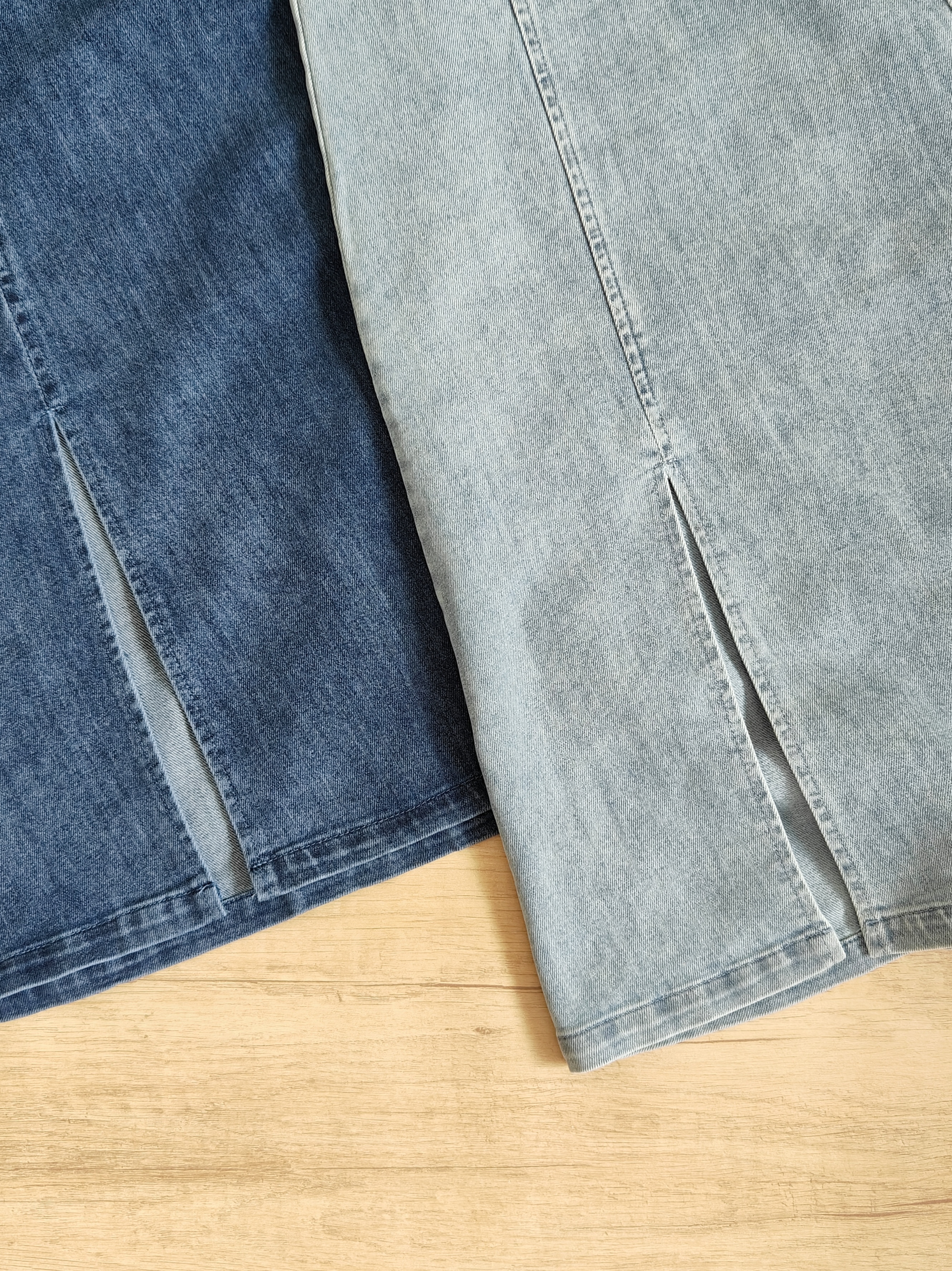 LINEA Washed Denim A-Line Slit Skirt 水洗牛仔开叉A字半身裙*2 Colors