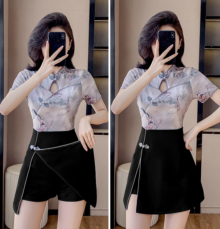 紫色连衣裙套装两件套