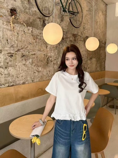 Ruffle Trim Top 木耳边上衣*5 Colors