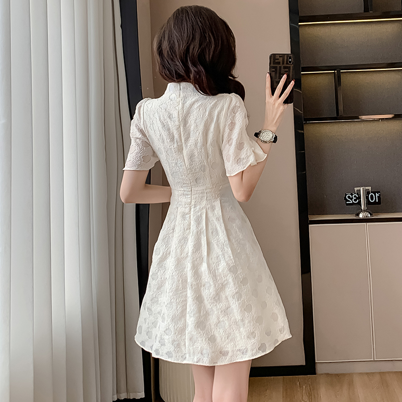 Classic Apricot Cheongsam Dress 杏色中式连衣裙