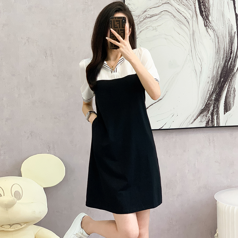 Faux Two-Piece Polo Dress Polo领假两件连衣裙 