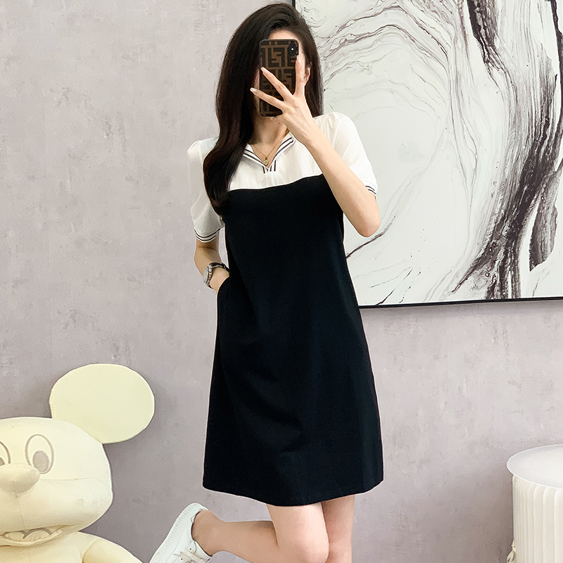 Faux Two-Piece Polo Dress Polo领假两件连衣裙 