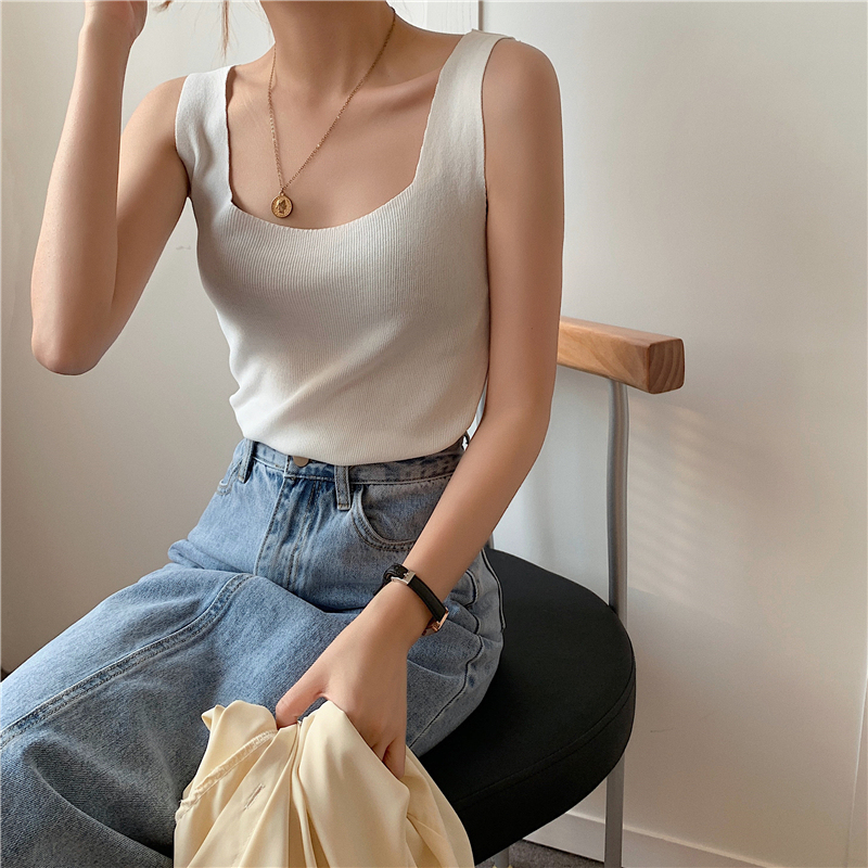 Square Neck Knit Tank 方领针织背心*8Colors
