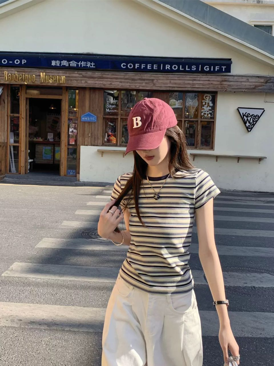 RINA Contrast Stripe Tee 韩系撞色条纹T恤*3 Colors