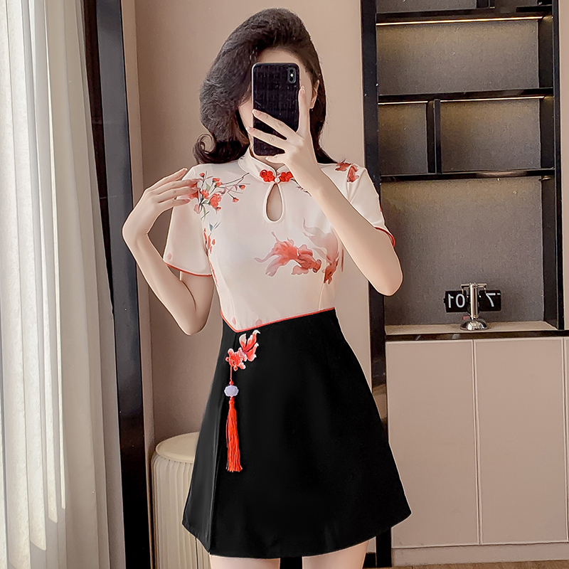 Actual Shot of New Chinese Style Fashion Suit for Petite Women, Cheongsam Dress, Socialite Style Dress Suit