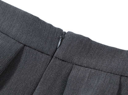 Bow Chic Vest & Skirt Set 蝴蝶结西装马甲百褶短裙套装