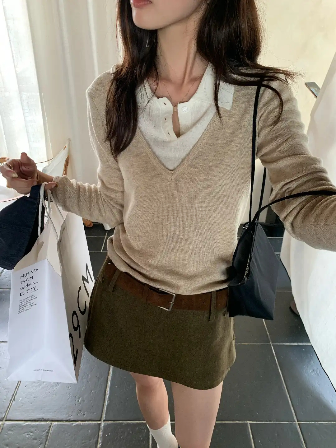 PARVÉ Contrast Collar Knit Top 高智份子！假两件老钱翻领撞色针织上衣* 3 Colors