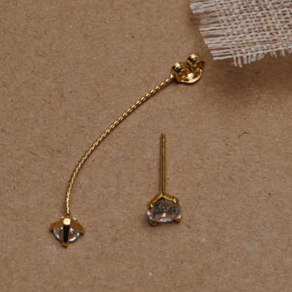 Modern Zircon Longline Earrings 冷淡风锆石长款耳环