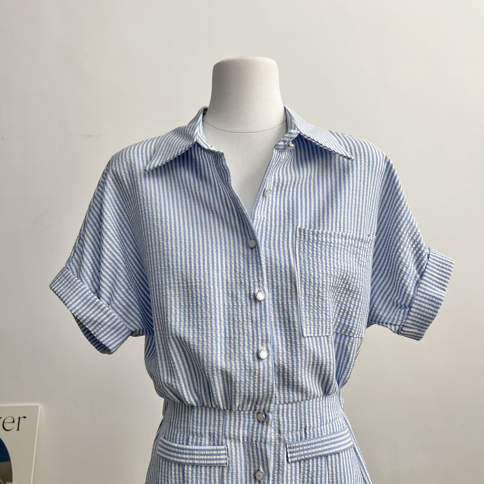 Nina Striped Shirt Dress 文艺范~条纹衬衫连衣裙*2Colors