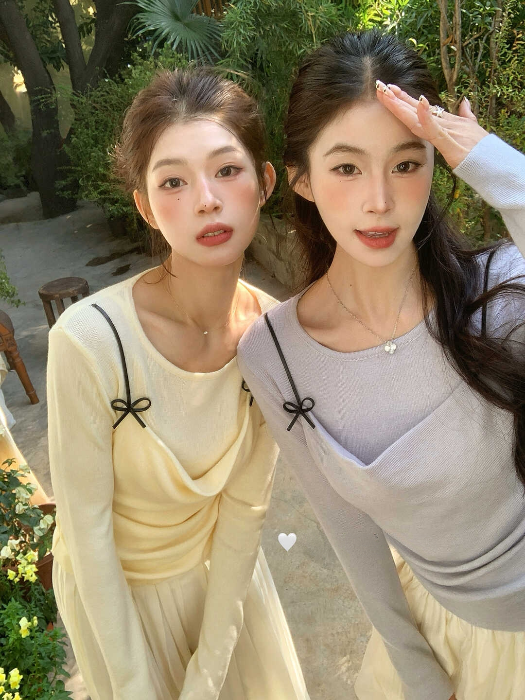 Sweet Bow Faux Two-Piece Knit Top 氧气甜美感~立刻入坑甜美蝴蝶结吊带假两件针织衫*7 Colors