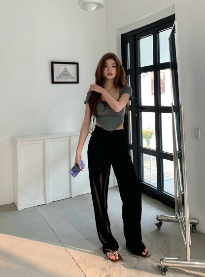 JU直筒休闲裤* 2 Colors