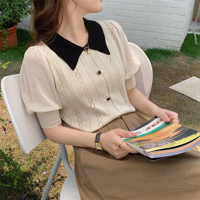 Classic Knit Top 小香风镂空针织上衣*4Colors