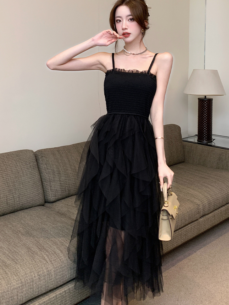 Real Shot Spot Elegant French Socialite Classic Style Short Sleeve Suit Coat Sling Cake Gauze Skirt Two-Piece Suit