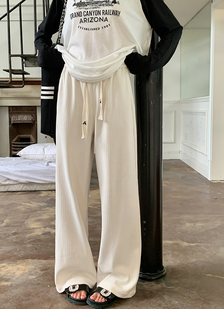 Cozy Knit Straight-leg Pants 软糯慵懒~系带针织直筒长裤