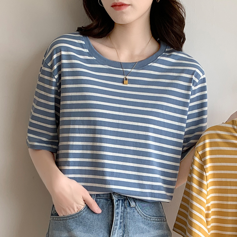 Vintage Stripe T-shirt 撞色复古条纹短袖t恤*5 Colors