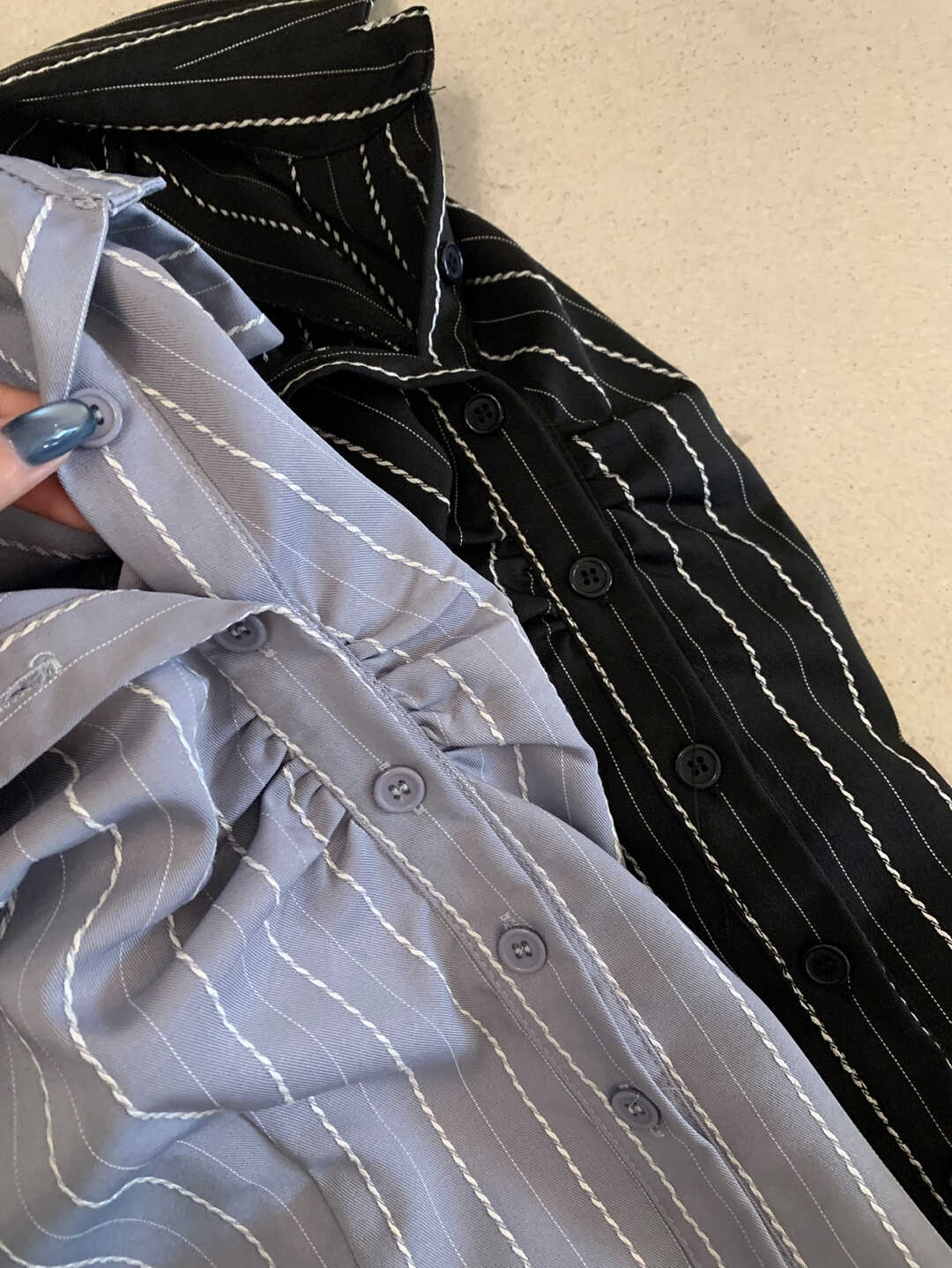 Vintage Striped Color-Block Shirt 复古条纹撞色衬衫*2 Colors