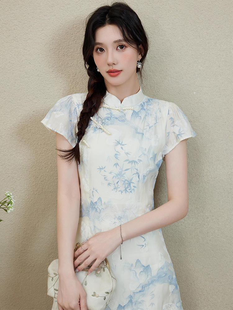 Ink Wash Gradient Dress 水墨晕染连衣裙