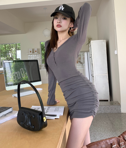 辣妹包臀连衣裙 sexy waist-cinching dress for women, tight-fitting bodycon short dress