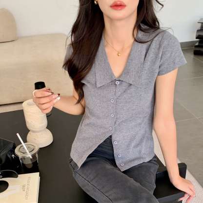 Classic Collared Button-Up Knit 翻领针织开衫*3 Colors