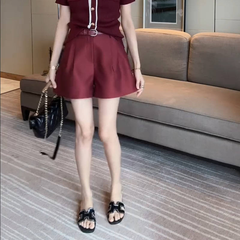 Loose Fit Slimming Casual Shorts for Pear-Shaped Body Women Summer New Plus Size High Waist Versatile Wide-Leg Three-Quarter Shorts